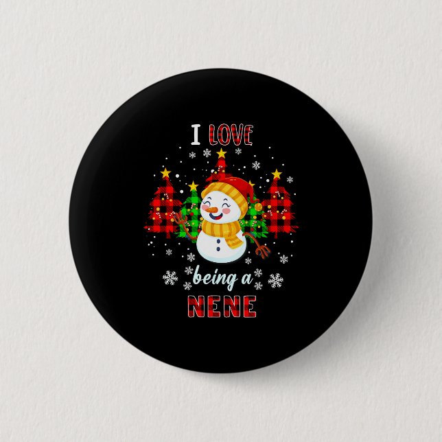Chapa Redonda De 5 Cm Cute I Love Being A Nene Snowman Christmas Valenti (Anverso)