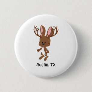 Chapa Redonda De 5 Cm Cute Jackalope - Austin, Texas