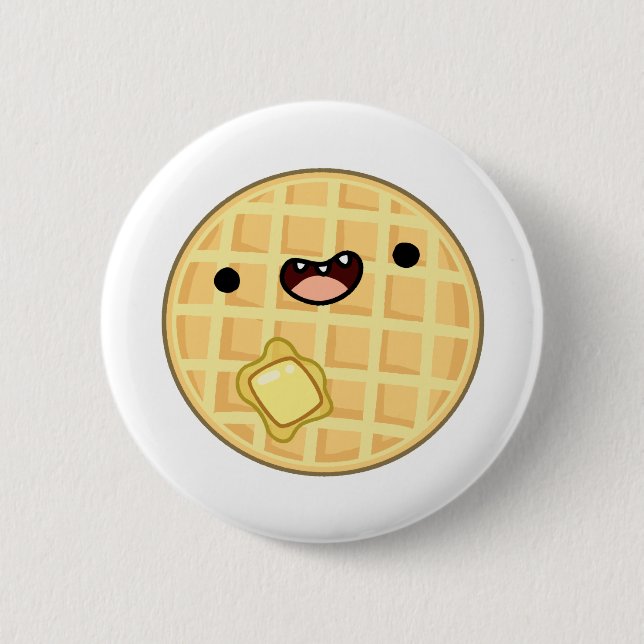 Chapa Redonda De 5 Cm Cute Kawaii Butter Waffle (Anverso)
