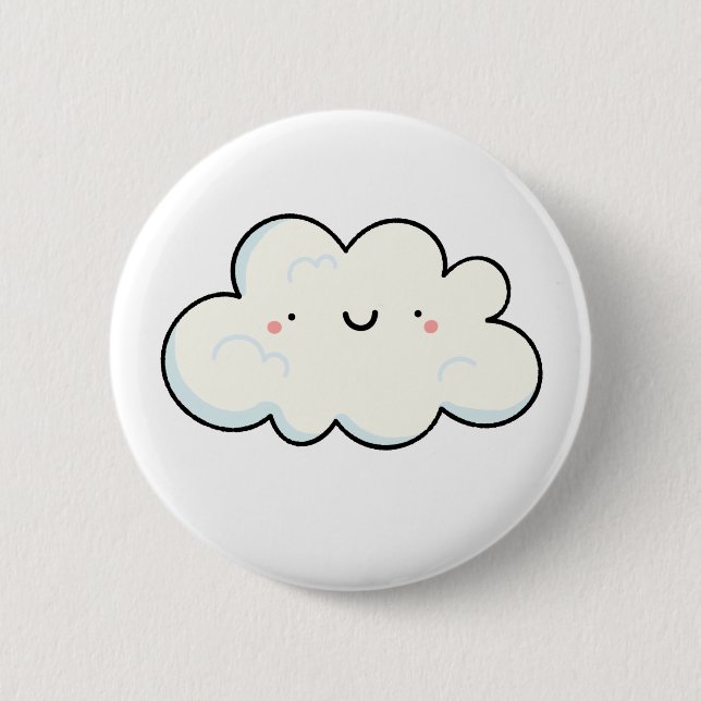 Chapa Redonda De 5 Cm Cute Kawaii Cloud (Anverso)