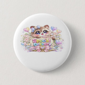 Chapa Redonda De 5 Cm Cute Kawaii Envío Especial Gato Pastel Rosa Negoci