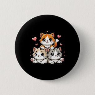 Chapa Redonda De 5 Cm Cute Kawaii Gatos Neko Funny Gato Lover Regalo
