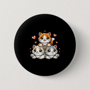 Chapa Redonda De 5 Cm Cute Kawaii Gatos Neko Funny Gato Lover Regalo