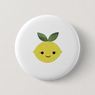 Chapa Redonda De 5 Cm Cute Kawaii Lemon
