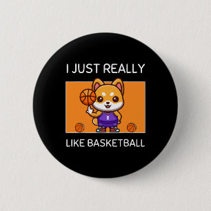 Chapa Redonda De 5 Cm Cute Kawaii Shiby Inu Me Gusta Bsketbyl.