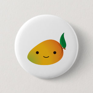 Chapa Redonda De 5 Cm Cute Kawaii Sonriente Mango