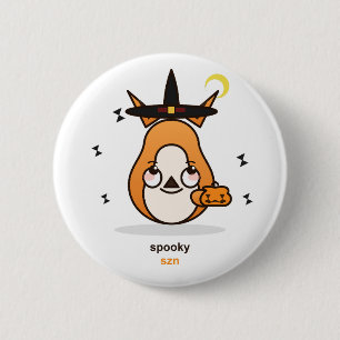 Chapa Redonda De 5 Cm Cute Kawaii Zorro Bruja Espeluznante Temporada Hal