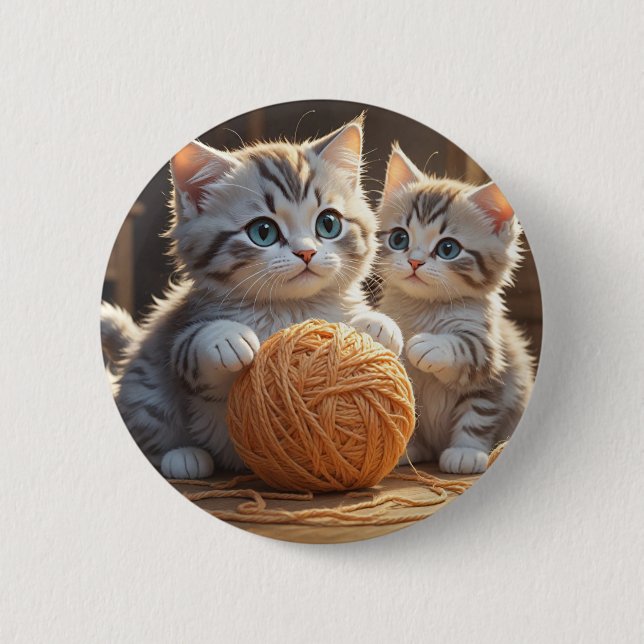 Chapa Redonda De 5 Cm Cute Kittens (Anverso)