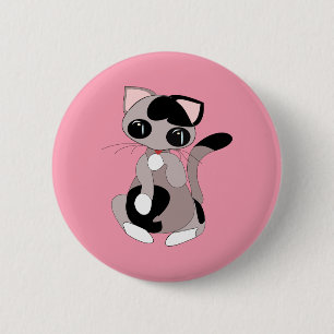 Chapa Redonda De 5 Cm Cute Kitty