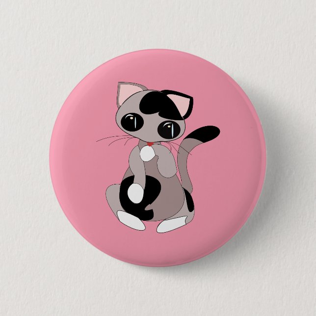 Chapa Redonda De 5 Cm Cute Kitty (Anverso)