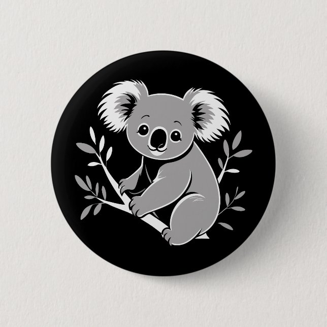 Chapa Redonda De 5 Cm Cute Koala (Anverso)