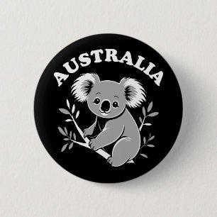 Chapa Redonda De 5 Cm Cute Koala - Australia