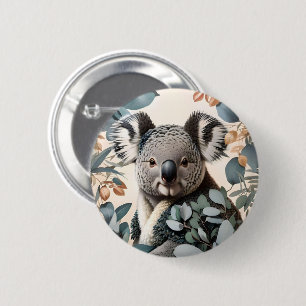 Chapa Redonda De 5 Cm Cute Koala Eucalyptus