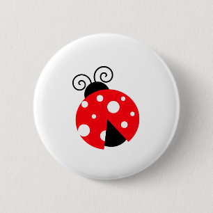 Chapa Redonda De 5 Cm Cute Ladybug
