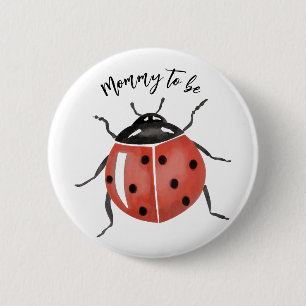 Chapa Redonda De 5 Cm Cute Ladybug Baby Shower