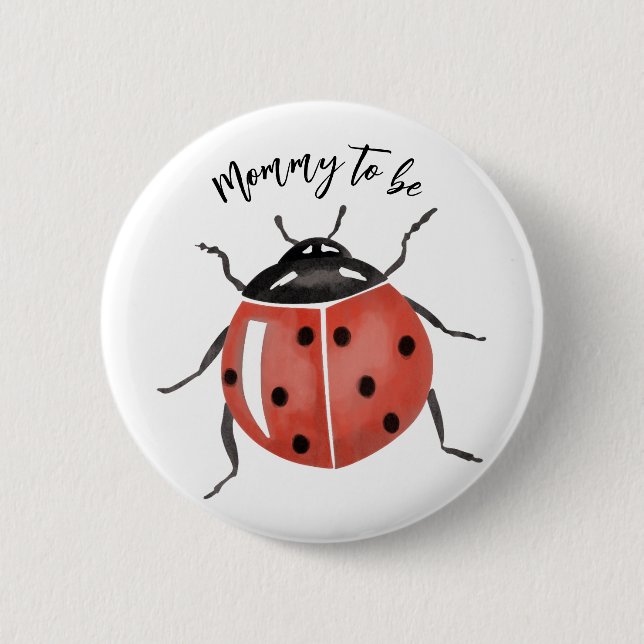 Chapa Redonda De 5 Cm Cute Ladybug Baby Shower (Anverso)