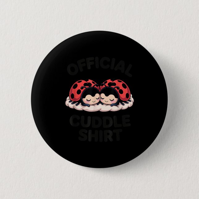 Chapa Redonda De 5 Cm Cute Ladybug Love Cuddle  (Anverso)