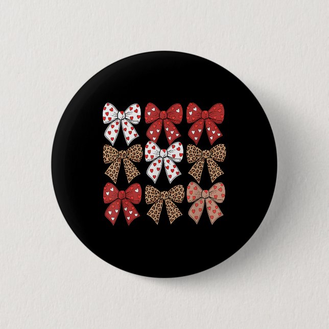 Chapa Redonda De 5 Cm Cute Leopardo Cheetah Print Coquette Bows Chica Ri (Anverso)