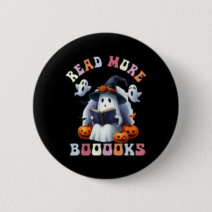 Chapa Redonda De 5 Cm Cute libro fantasma Leer más libros Divertidos pro