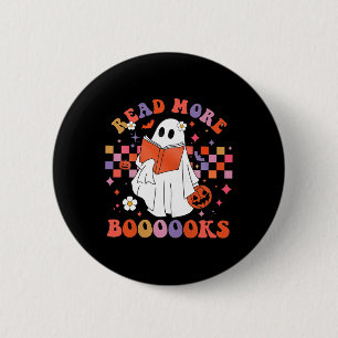 Chapa Redonda De 5 Cm Cute libro fantasma Leer más libros Divertidos pro