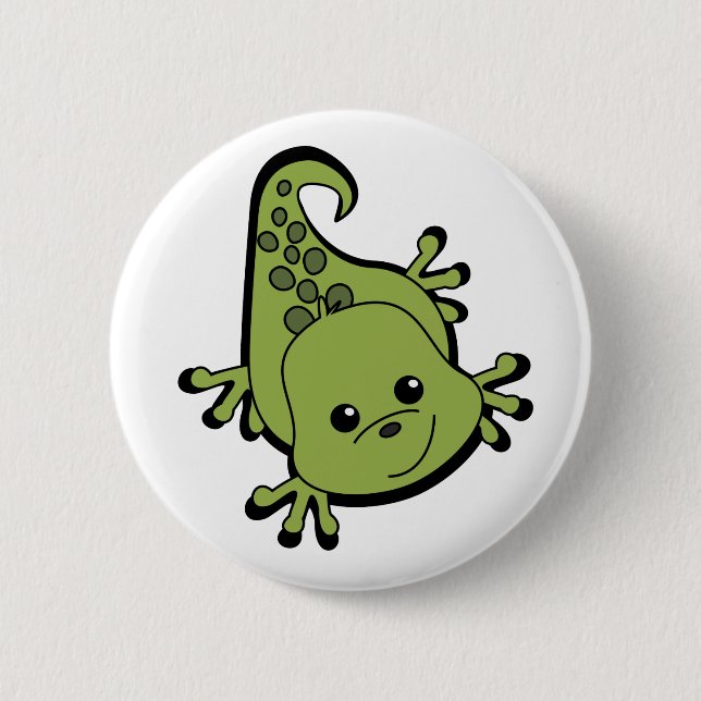 Chapa Redonda De 5 Cm Cute Lil' Lizard (Anverso)