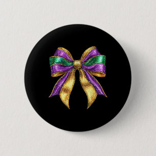 Chapa Redonda De 5 Cm Cute Mardi Gras Fat Coquette Bow Martes Chica