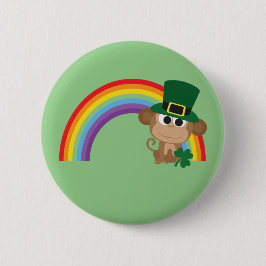 Chapa Redonda De 5 Cm Cute Monkey Leprechaun