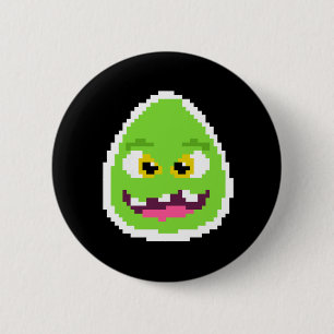Chapa Redonda De 5 Cm Cute monstruo de huevo pixelado