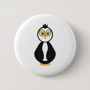 Chapa Redonda De 5 Cm Cute Nerdy Penguin