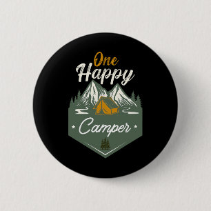 Chapa Redonda De 5 Cm Cute One Happy Camper Cumpleaños Camping Familia C