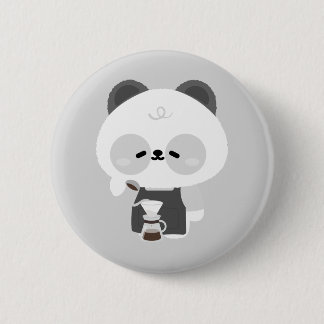Chapa Redonda De 5 Cm Cute Panda Barista