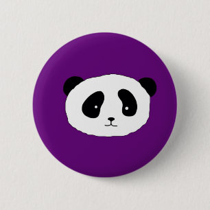 Chapa Redonda De 5 Cm Cute Panda Face patrón púrpura
