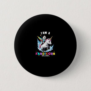 Chapa Redonda De 5 Cm Cute Panda Unicorn Soy una chica mágica Pandicorn 