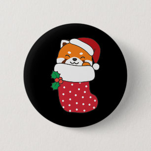 Chapa Redonda De 5 Cm Cute Pandas Rojos En Las Bolsas De Navidades Para