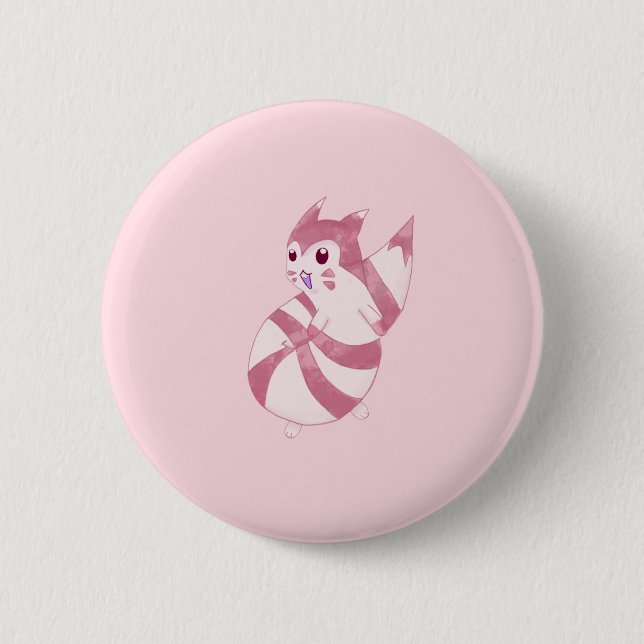 Chapa Redonda De 5 Cm Cute Pastel Furret Design (Anverso)