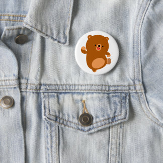 Chapa Redonda De 5 Cm Cute Perky Personalizado Bear