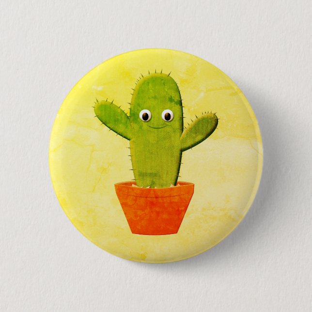 Chapa Redonda De 5 Cm Cute Personalizado Cactus Pintura (Anverso)