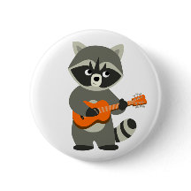 Cute Personalizado Raccoon Toca Guitarra