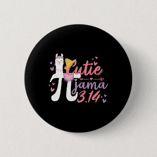 Chapa Redonda De 5 Cm Cute Pi Day Pajama Lama 3.14 Cutie Pie Alpaca