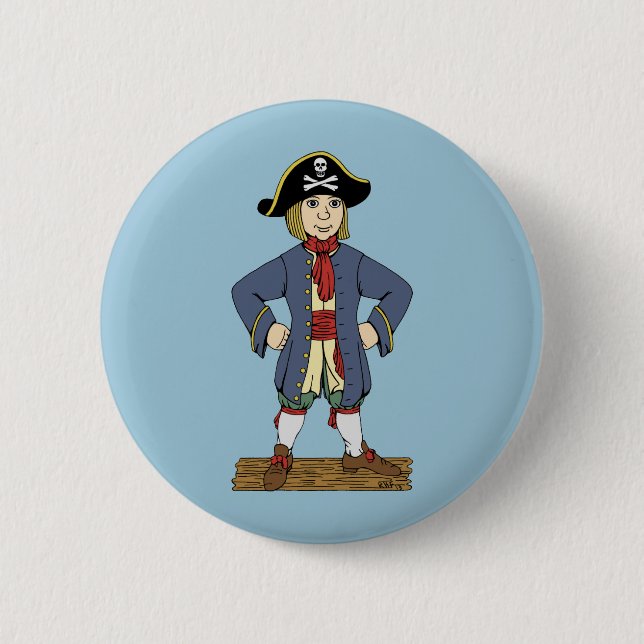 Chapa Redonda De 5 Cm Cute Pirate Lad (Anverso)