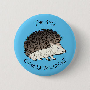 Chapa Redonda De 5 Cm Cute prickly hedgehog cartoon illustration