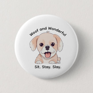 Chapa Redonda De 5 Cm Cute Puppy Lovers Stylish Dog Mom Button