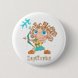 Chapa Redonda De 5 Cm Cute Sagittarius Kid