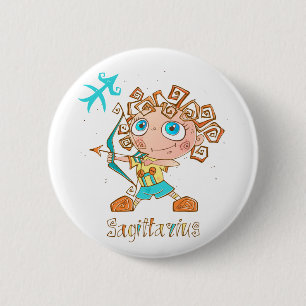 Chapa Redonda De 5 Cm Cute Sagittarius Kid