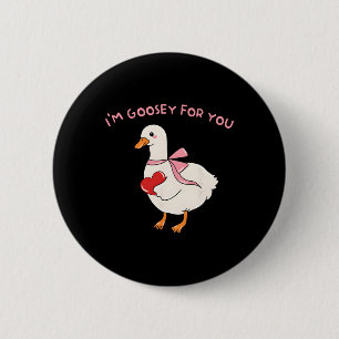 Chapa Redonda De 5 Cm Cute San Valentín Silly Goose Coquette Solo Un Lov