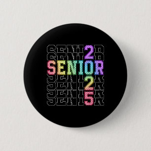 Chapa Redonda De 5 Cm Cute Senior Cl De 2025 Checkered Senior 25 Graduat