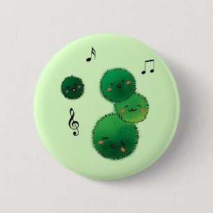 Chapa Redonda De 5 Cm Cute Singing Marimo Moss Stack
