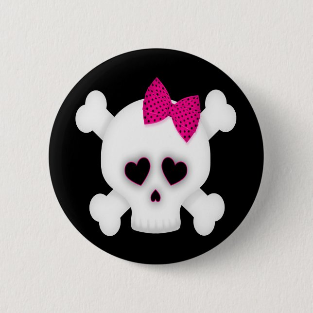 Chapa Redonda De 5 Cm Cute Skull (Anverso)