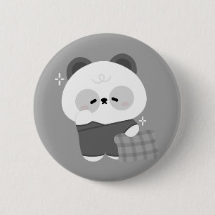 Chapa Redonda De 5 Cm Cute Sleepy Panda