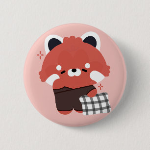 Chapa Redonda De 5 Cm Cute Sleepy Red Panda